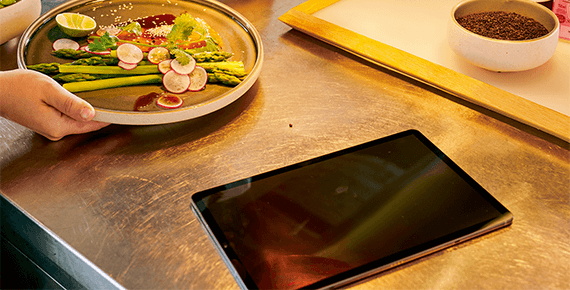Tablet als moderne Speisekarte
