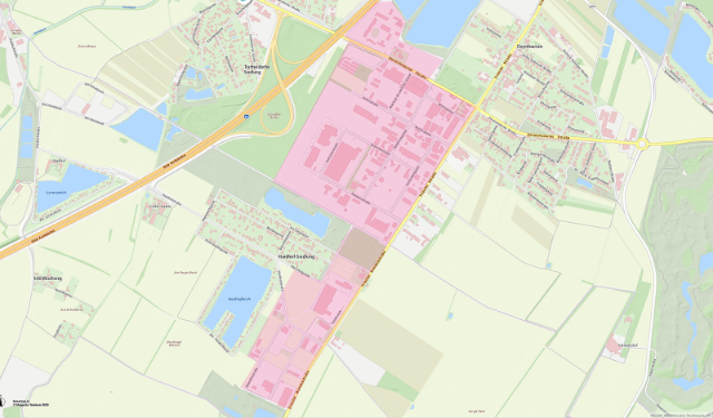 Karte Gewerbegebiet Oyenhausen und Baden