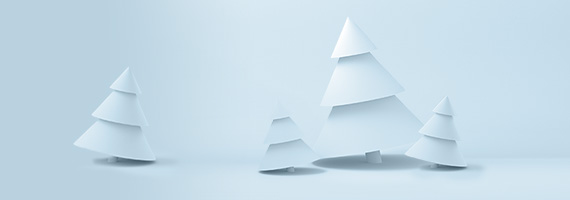 Eine Illustration einer Weihnachtlichen Schneelandschaft mit Tannenbäumen