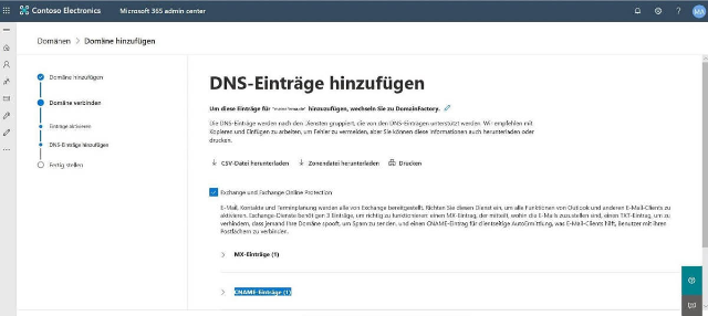 Screenshot FAQ Eigene Domain