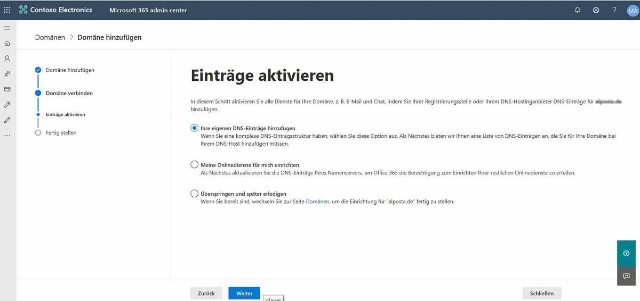 Screenshot FAQ Eigene Domain
