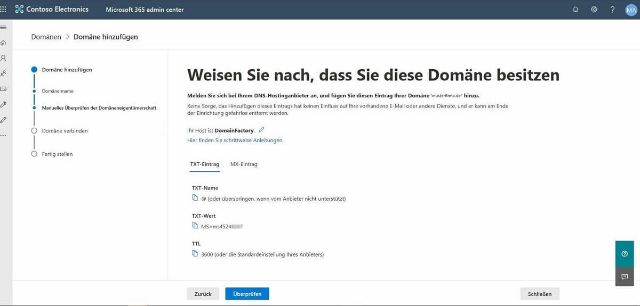 Screenshot FAQ Eigene Domain