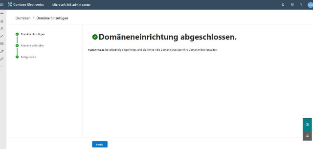 Screenshot FAQ Eigene Domain