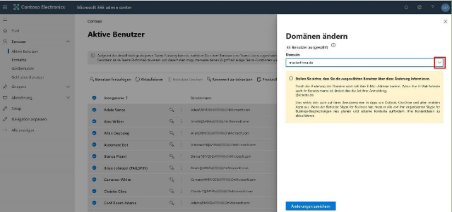 Screenshot FAQ Eigene Domain