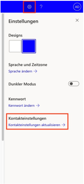 Beispielbild Einstellungen
