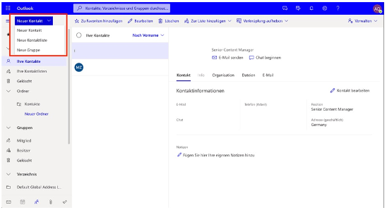 Beispiel Kontaktliste erstellen