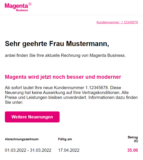 E-Mail Rechnung NEU