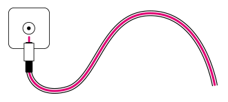 Magenta Koaxialkabel in runder Buchse, Fiber
