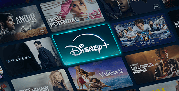 Disney+ Startscreen mit mehreren Filmpostern