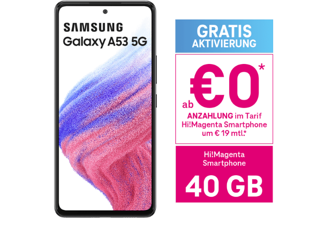 Samsung Galaxy A53 ab €0 Anzahlung Samsung Galaxy A53 ab €0 Anzahlung