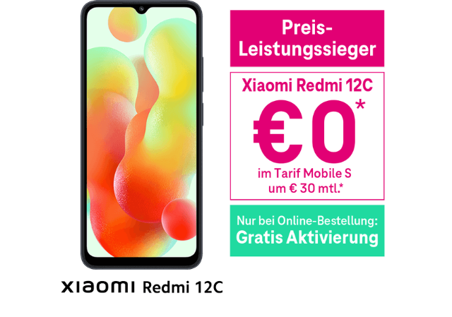 Xiaomi Redmi 12c um €0 Xiaomi Redmi 12c um €0