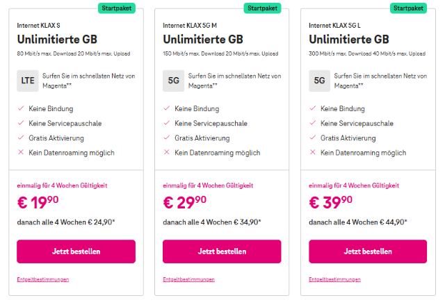 Klax Startpaket Tarife