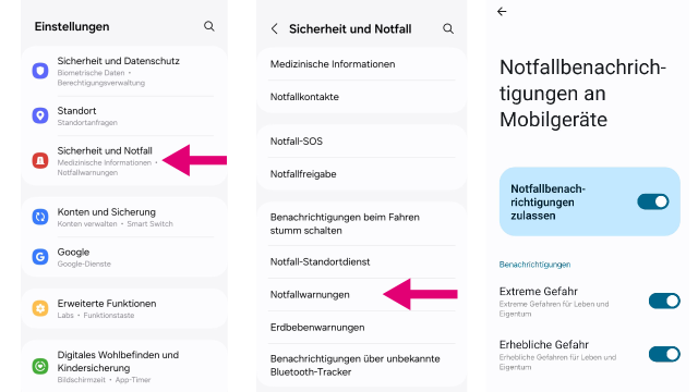 Grafik Einstellungen At-Alert Android