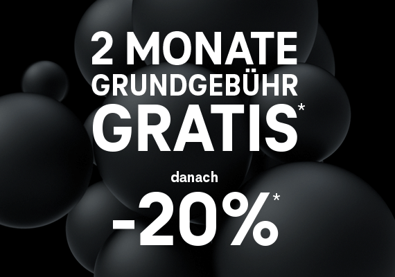 2 Monate Grundgebühr gratis danach -20%