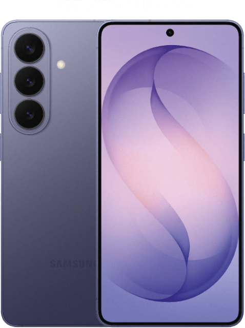 Produktabbildung Samsung Galaxy S26 in cobalt violet  - Vorder- und Rückansicht