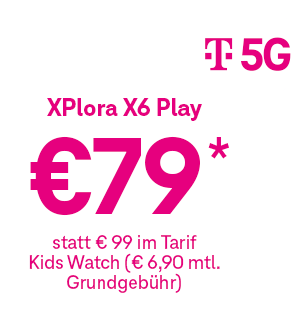 XPlora X6 Play €79 statt €99 im Tarif Kids Watch (€6,90 monatlich Grundgebühr)