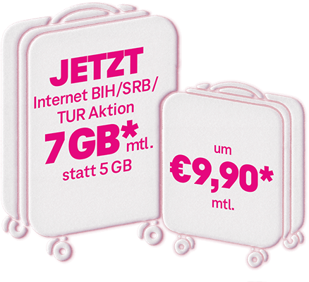 Jetzt Internet für Bosnien und Herzegowina, Serbien und Türkei Aktion, 7 GB monatlich statt 5 GB um € 9,90 monatlich