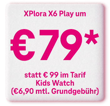 XPlora X6 Play um €79 statt € 99 im Tarif Kids Watch (€6,90 mtl. Grundgebühr)