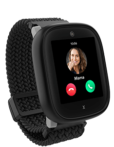 Produktabbilung der Xplora X6 smart Watch mit einem Anruf Screen: Mama ruft an