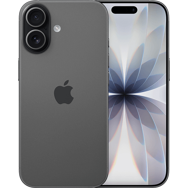 Apple iPhone 17 Produktabbildung in Schwarz - Vorder- und Rückansicht