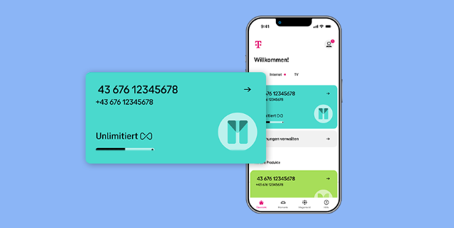 Ansicht der Mein Magenta App - das verfügbare Datenvolumen jederzeit im Blick