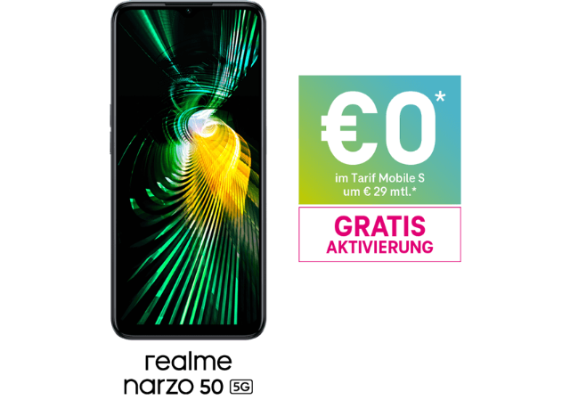Realme Narzo 50 5G um €0 Realme Narzo 50 5G um €0