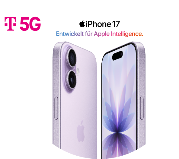 Apple iPhone 17 - Entwickelt für Apple Interlligence. Front- und Rückansicht des iPhone 17