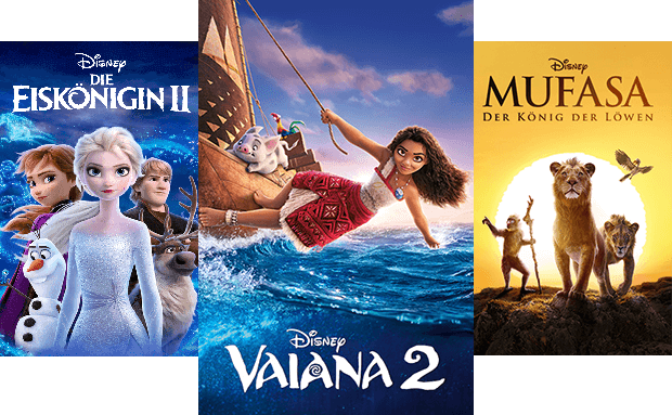 Disney Filmposter: Die Eiskönigin 2, Vaiana 2, Mufasa - Der König der Löwen