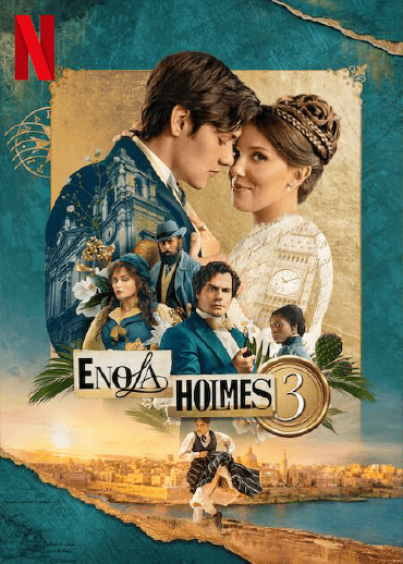 Filmposter des Filmes Enola Holmes 3 mit Netflix Logo
