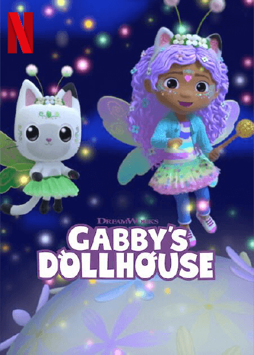 Filmposter des Filmes Gabby's Dollhouse mit Netflix Logo