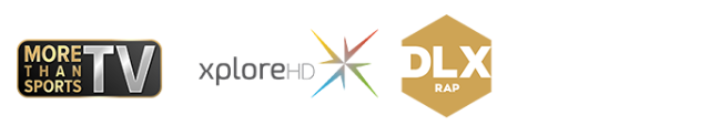 Logos der Kanäle More Than Sports TV, xplore HD, DLX Rap