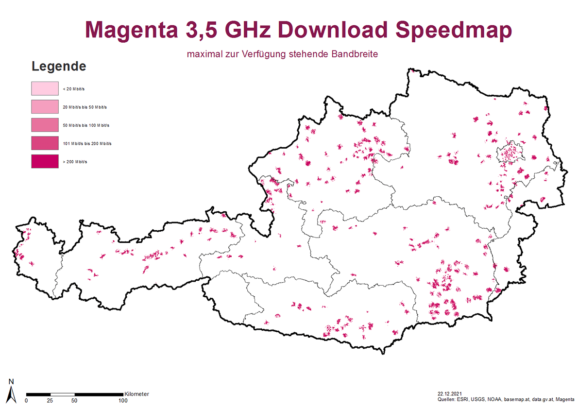 Speedmap 3,5 GHZ Download maximale Bandbreite
