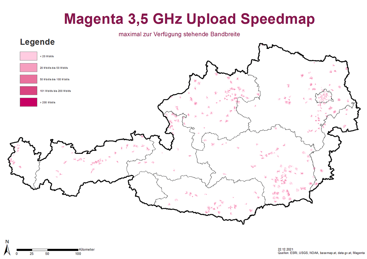 Speedmap 3,5 GHZ Upload maximale Bandbreite