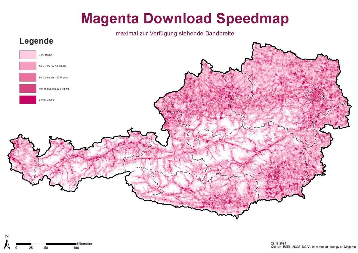 Speedmap Download maximale Bandbreite