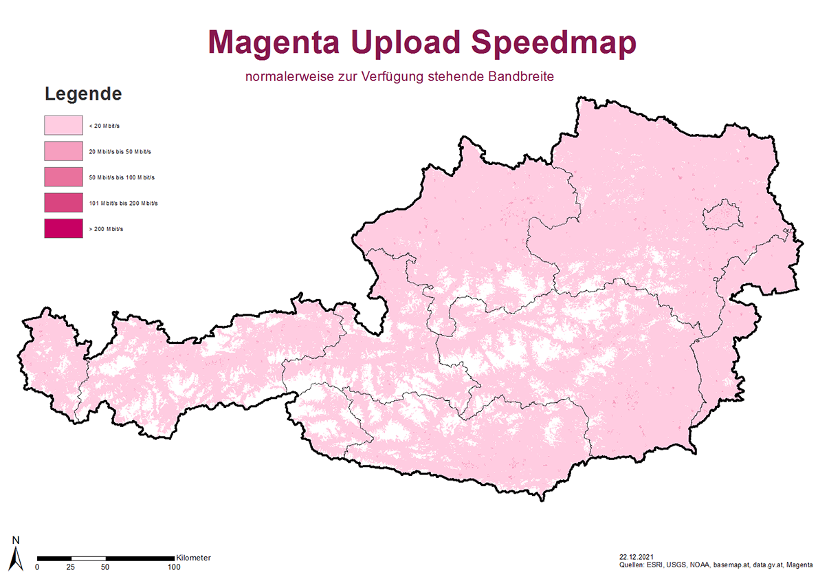 Speedmap 3,5 GHZ Upload durchschnittliche Bandbreite