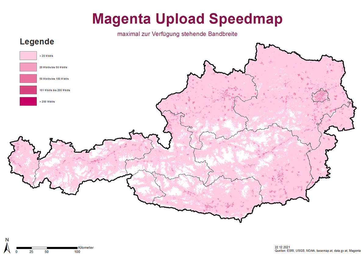 Speedmap 3,5 GHZ Upload maximale Bandbreite