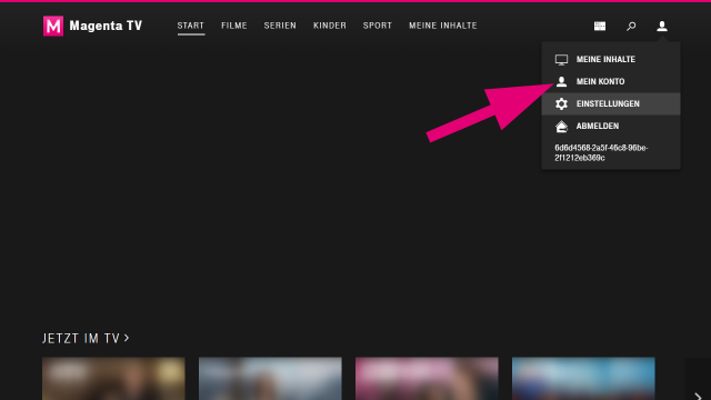 TV Web - Mein Konto