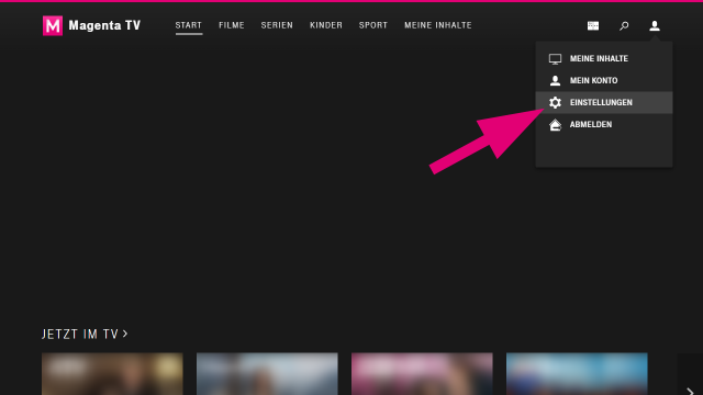 TV Web - Einstellungen