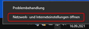 Windows 10 - Netzwerk- und Interneteinstellungen Netzwerkeinstellungen
