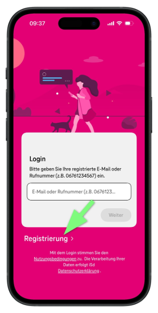Mein Magenta App - Registrierung Schritt 1