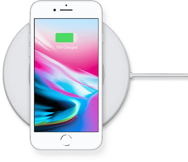 Apple iPhone 8 - Laden auf der Kabellosen Ladestation Apple iPhone 8 - Laden auf der Kabellosen Ladestation