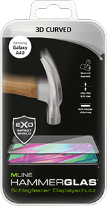 3D Curved Hammerglas - maximal kratzfest - für Samsung Galaxy A40 - MLINE