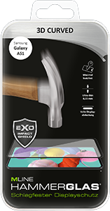 3D Curved Hammerglas - maximal kratzfest - für Samsung Galaxy A51 - MLINE