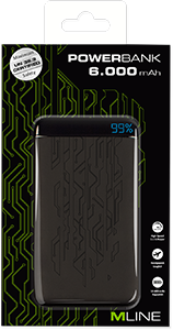 Powerbank 10,5W, 6.000mAh - MLINE
