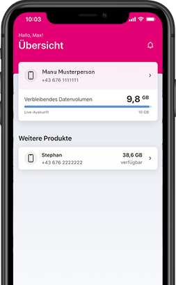 Mein Magenta App Übersicht Screen