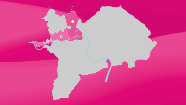 Ausbaugebiete in Bruck an der Mur