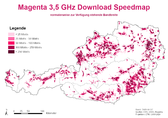 Magenta 3,5 GHz Download Speedmap