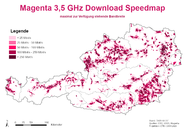Speedmap 3,5 GHZ Download maximale Bandbreite