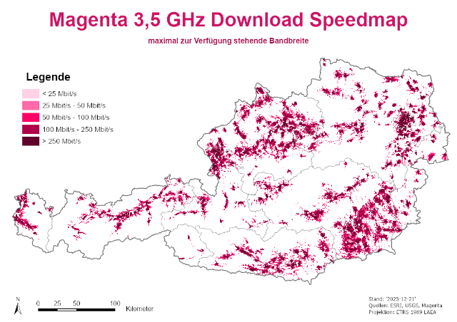 Magenta 3,5 GHz Download Speedmap