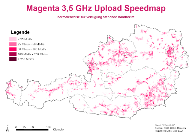 Magenta 3,5 GHz Upload Speedmap